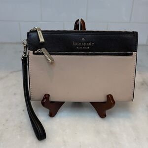 Kate Spade Colorblock Saffiano Leather XL Wristlet Clutch Pouch Wallet